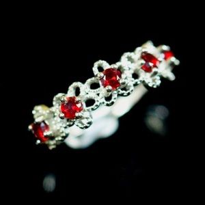 Natural Garnet Gemstone 925 Silver Ring